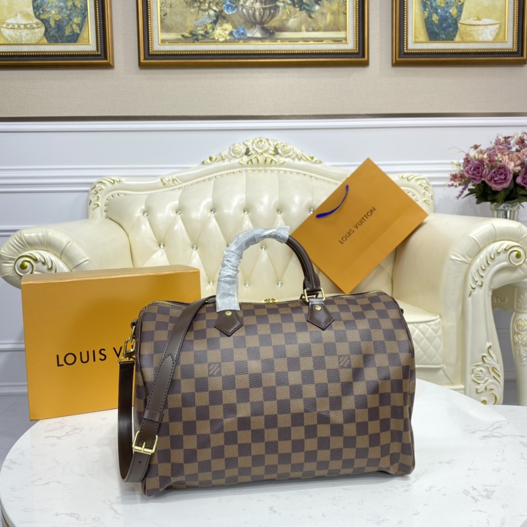 Louis Vuitton SPEEDY BANDOULIERE 35 Damier Ebene Handbag N41366 